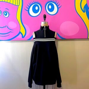 Targetto Black White Cold Shoulder Athletic Style Dress